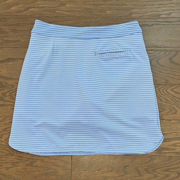 Peter Millar Golf Skort Blue White Striped Polyester SZ Small - Picture 4 of 8